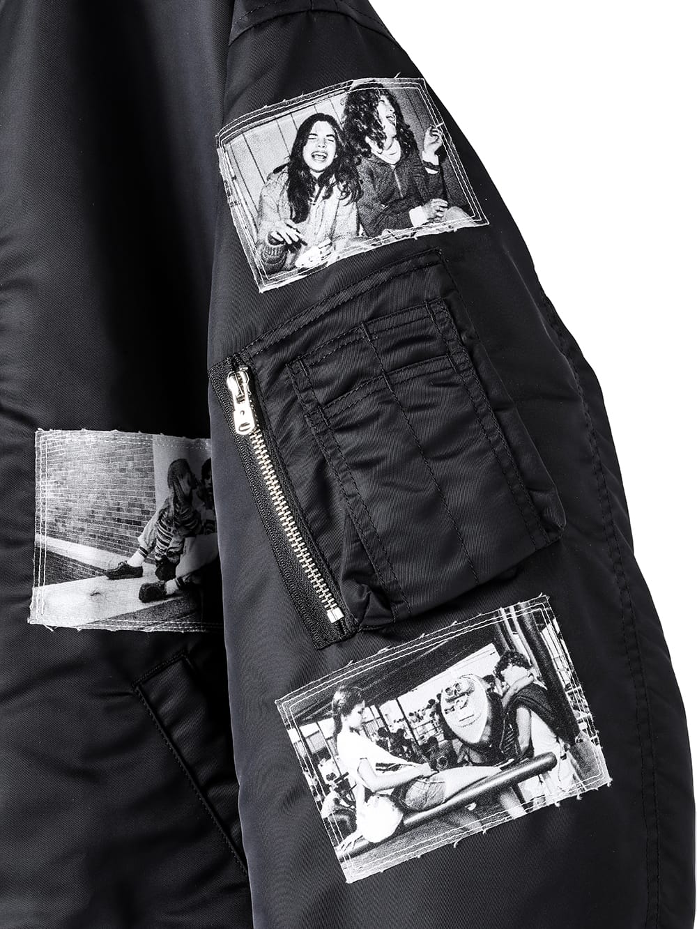 Photo collage oversized bomber jacket