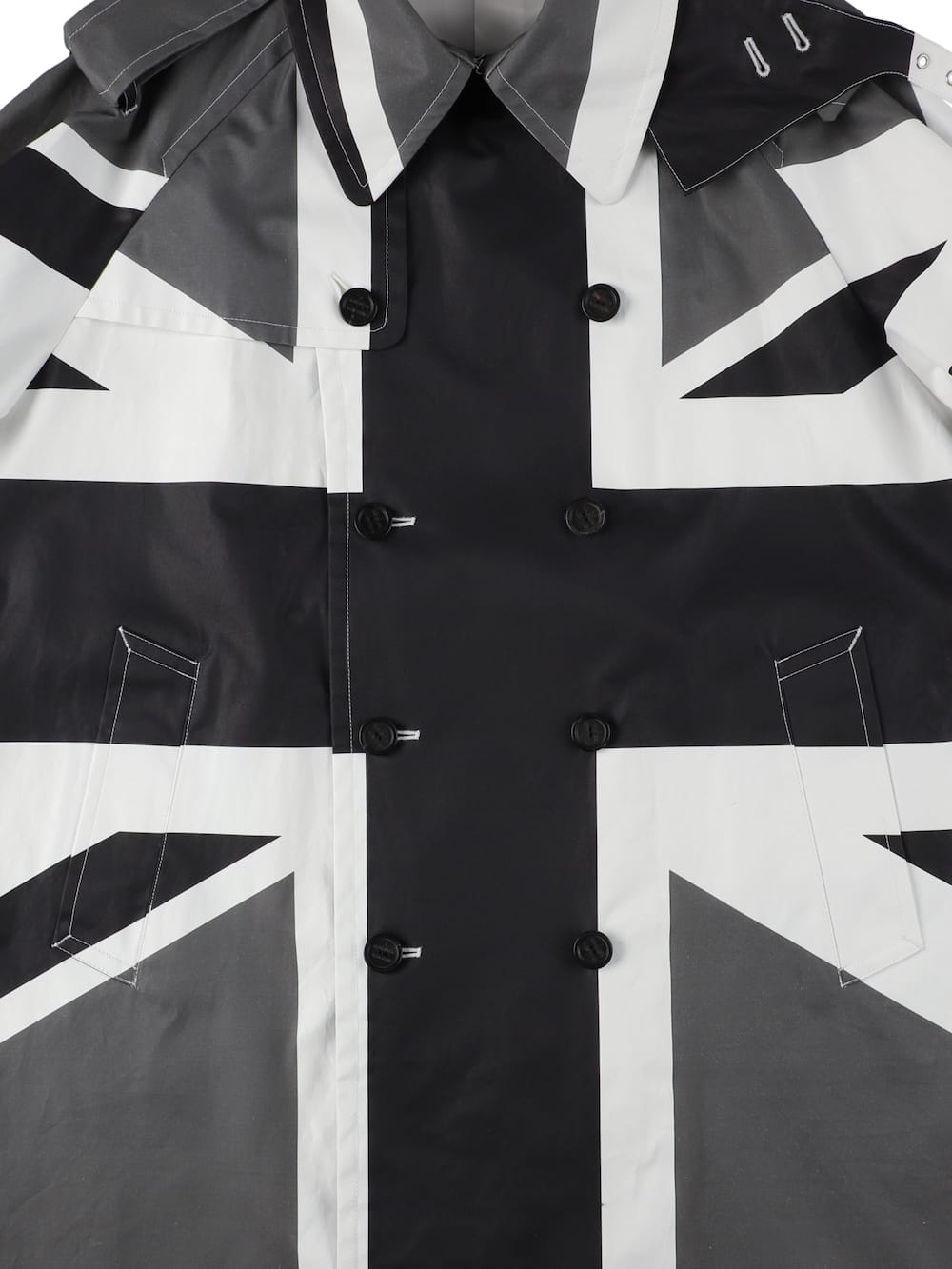 back gusset sleeve double breasted trench coat.(union jack)