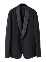 sj.0004AW25-black ショールカラージャケット The Black-and-White