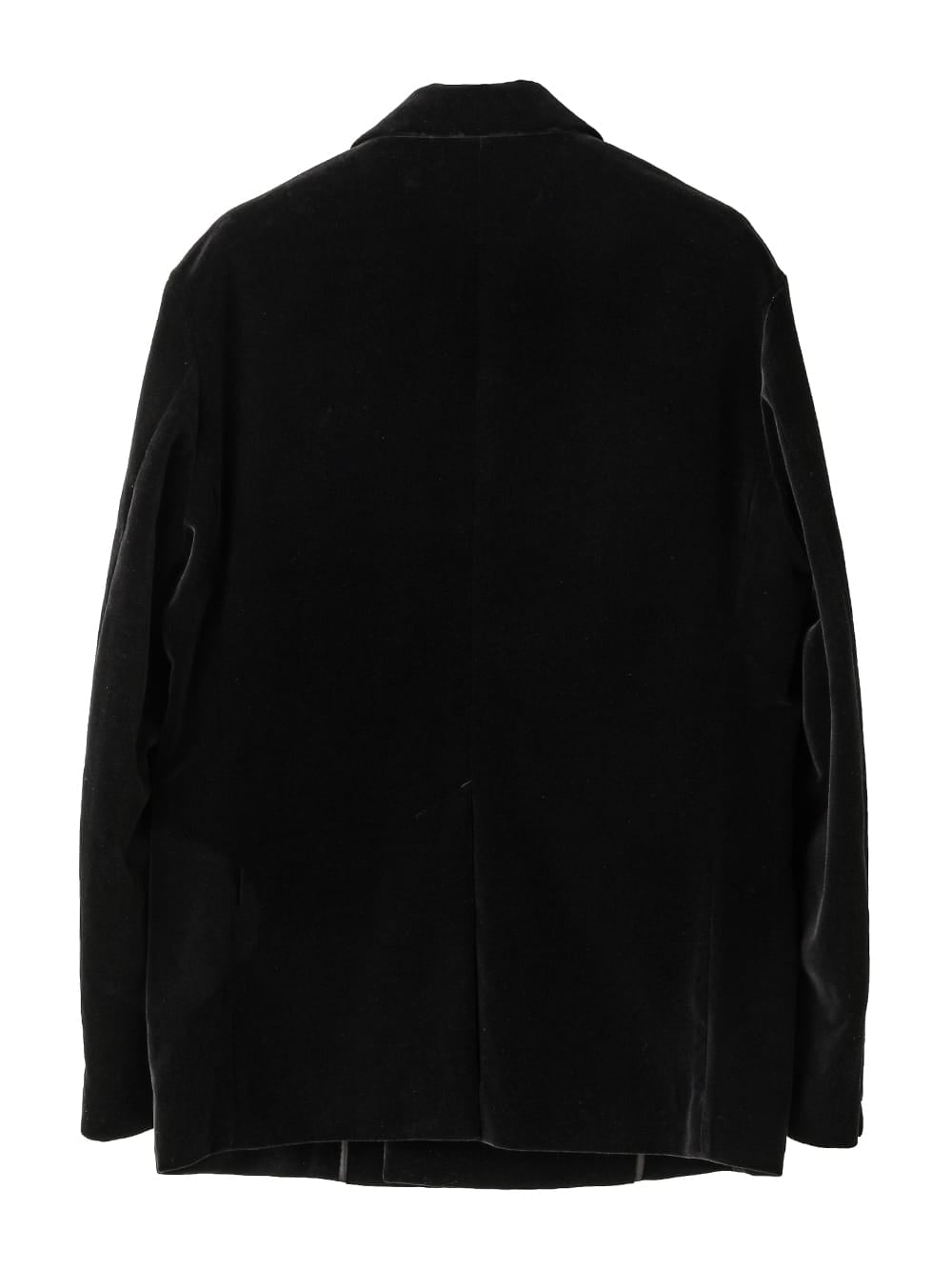peaked lapel double breasted sack jacket.