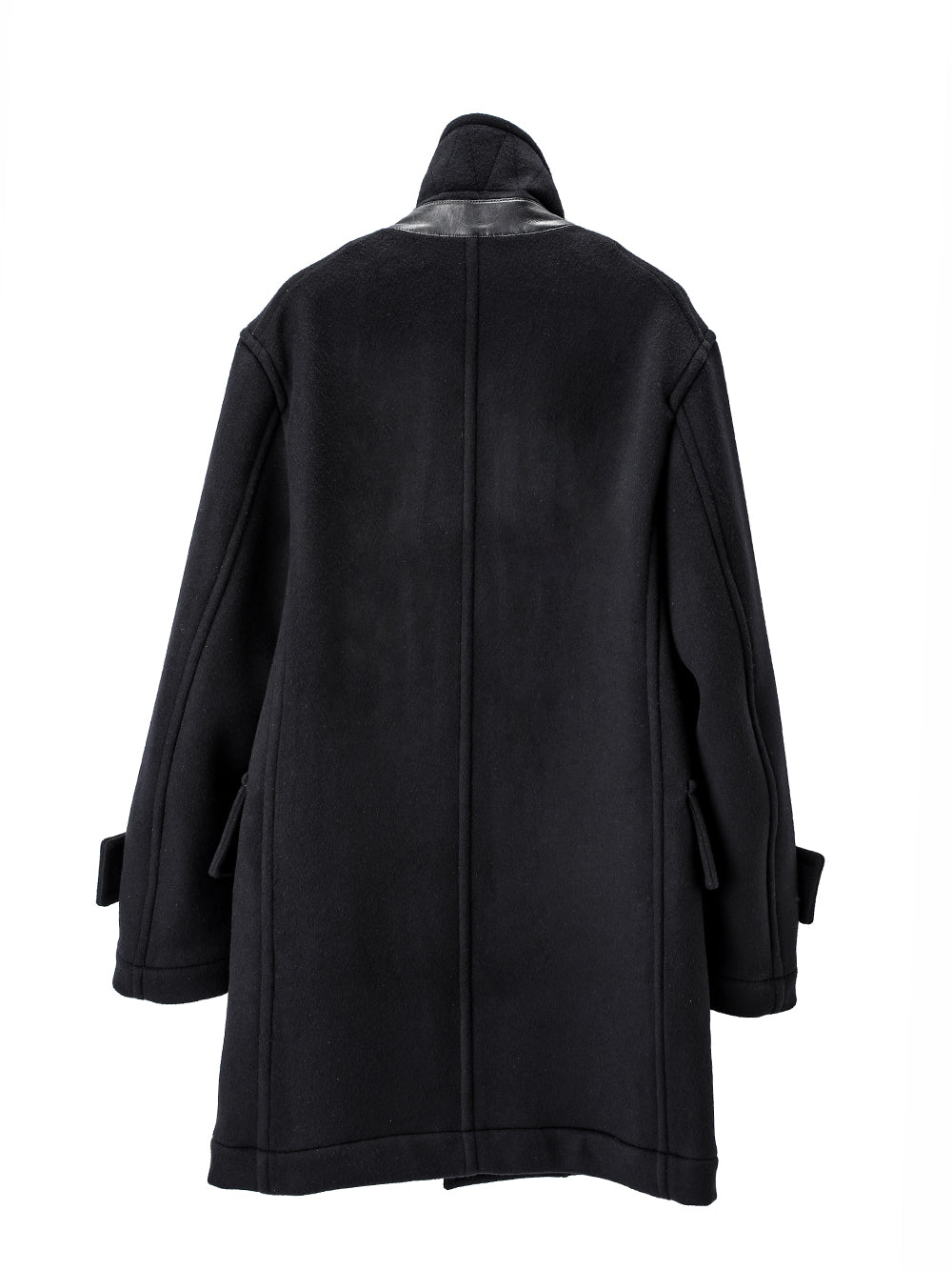 right - left pencil silhouette single breasted peacoat.