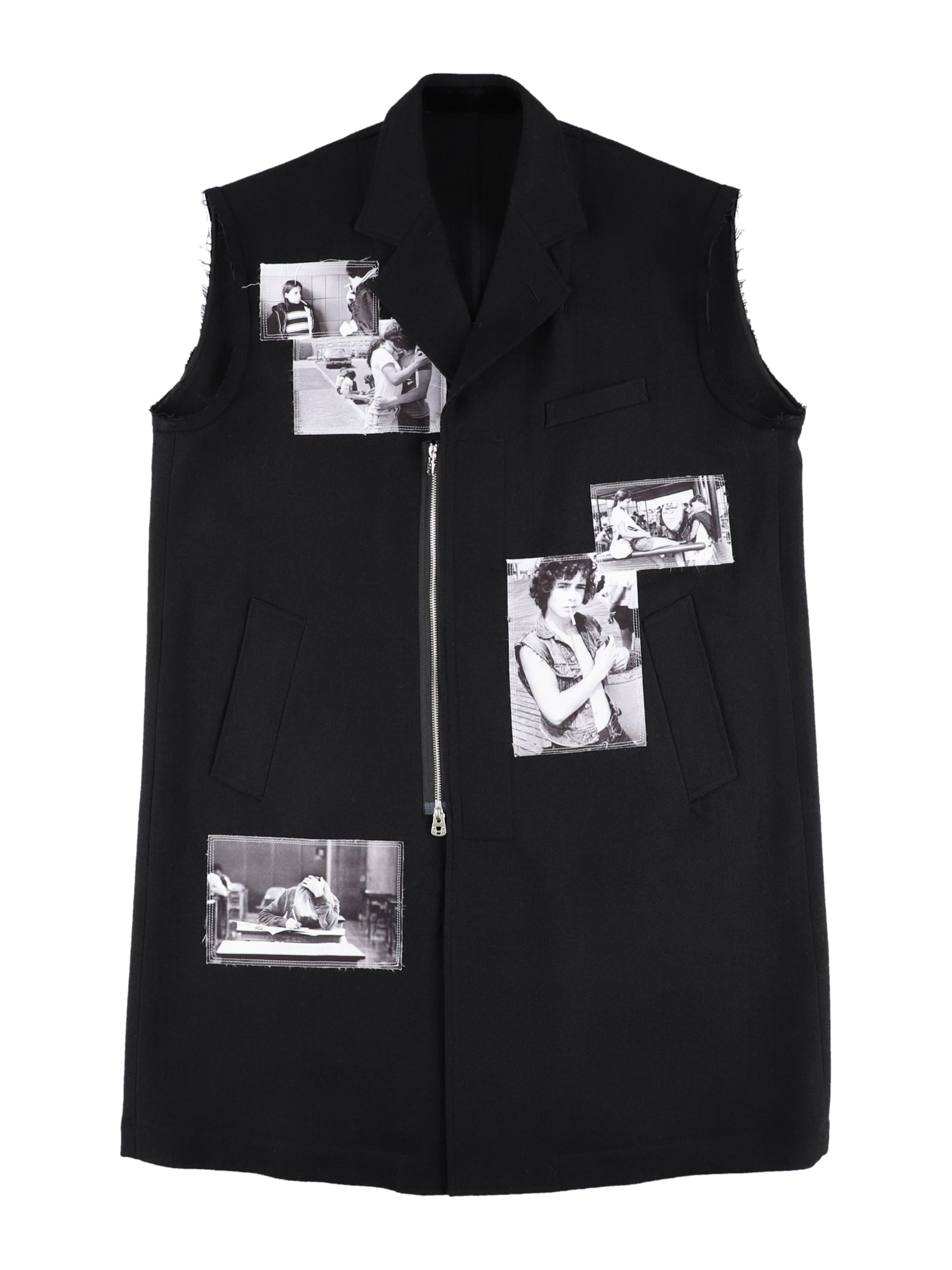 sleeveless doctor jacket.