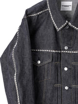 sj.0017aSS25-indigo tracker jacket.(studs) Plainsong 2025