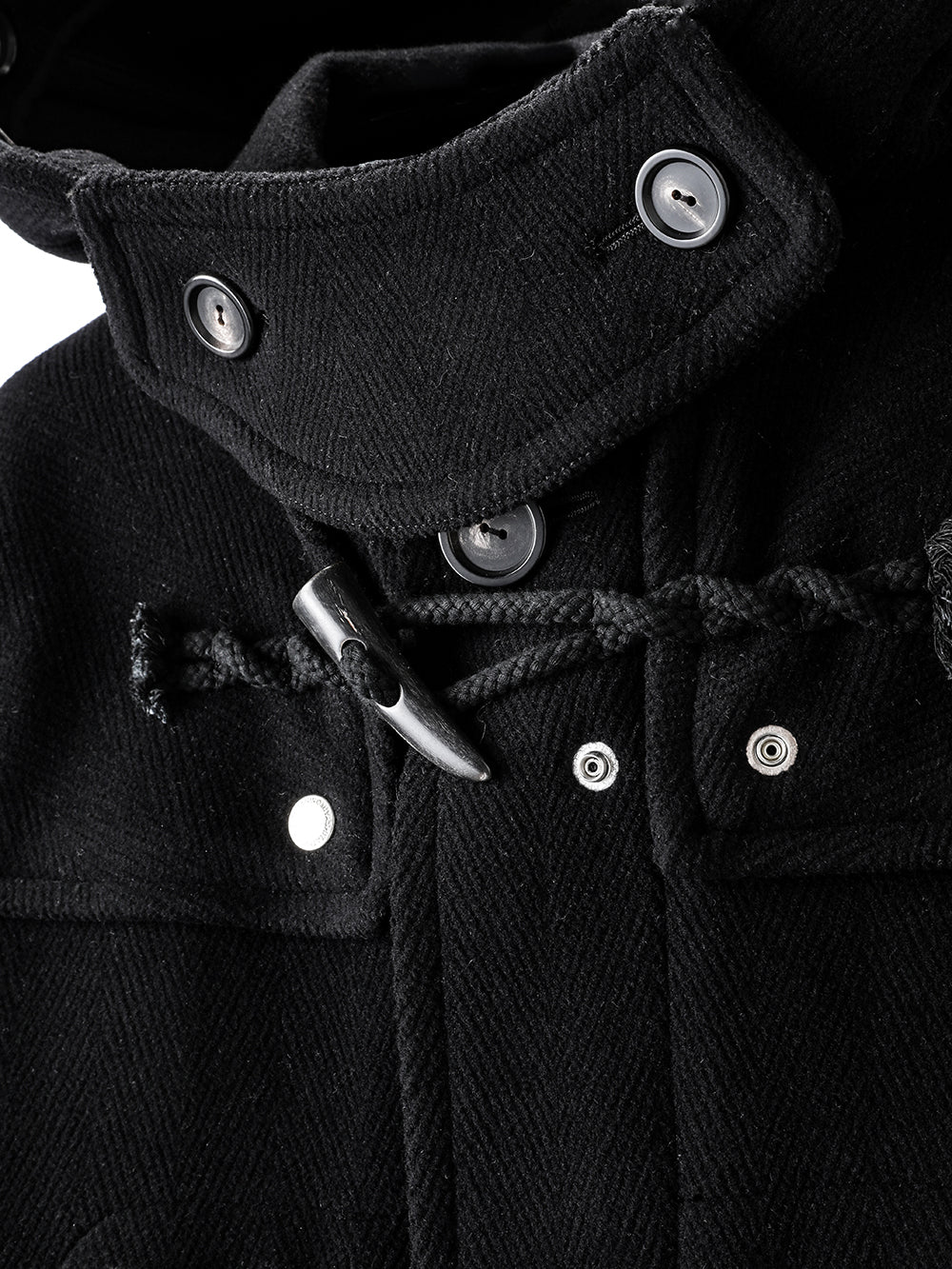 right - left pencil silhouette duffle coat.