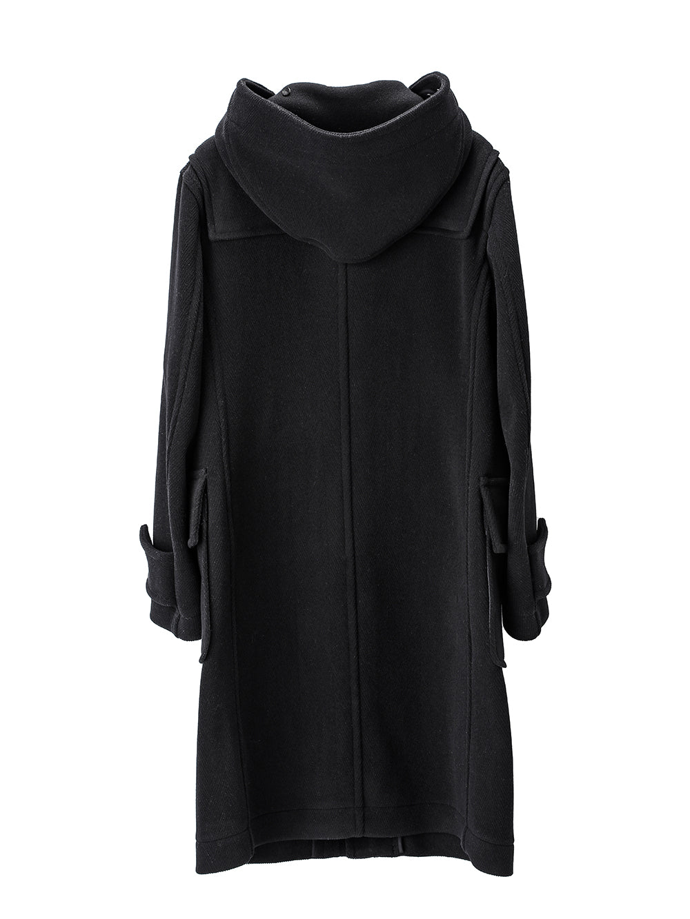 right - left pencil silhouette duffle coat.