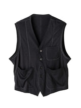 sj.0021AW25-black pajama vest. The Black-and-White Realism 2025