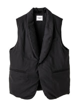 sj.0022AW25-black ショールカラーダウンベスト The Black-and