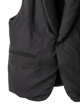sj.0022AW25-black ショールカラーダウンベスト The Black-and-White