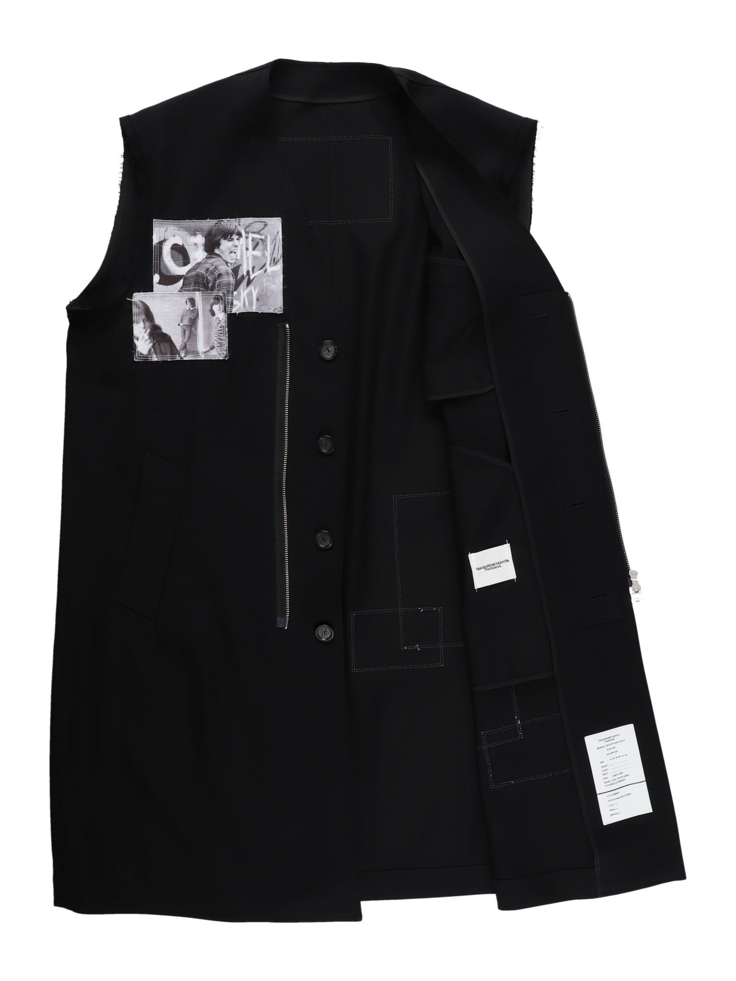 No Collar Sleeveless Doctor Jacket