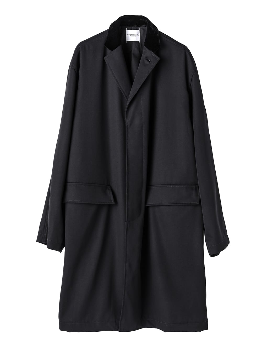 viskeTHE ROW WILLIAM COAT 新品未使用品 sj.0024AW25-black ベルベットカラーチェスターフィールドコート