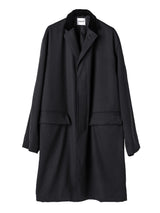 sj.0024AW25-black ベルベットカラーチェスターフィールドコート