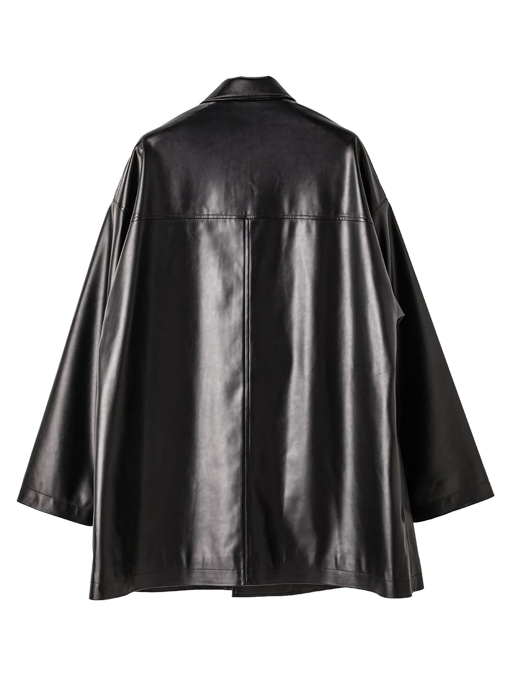 faux leather sack coat.
