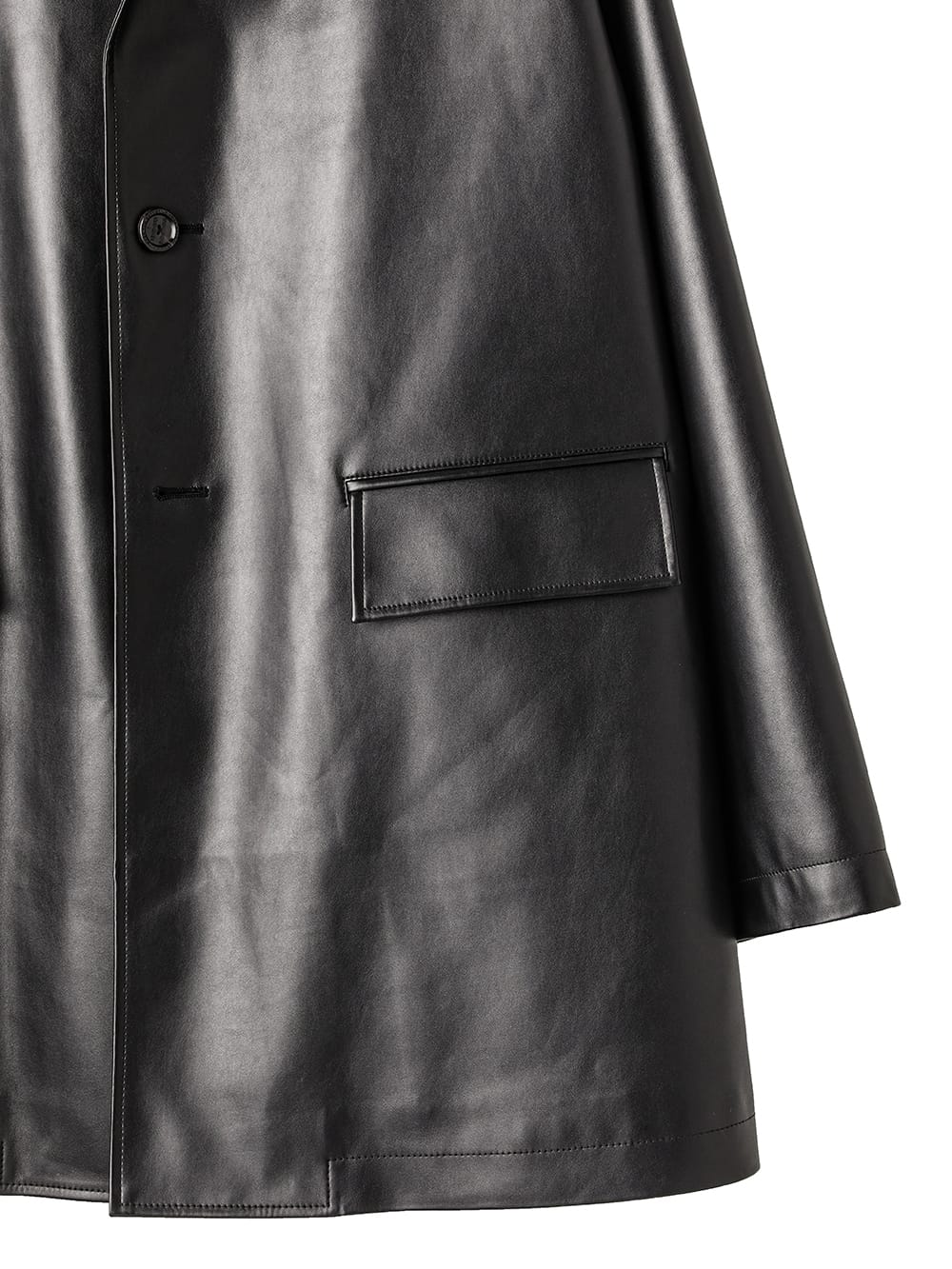 faux leather sack coat.