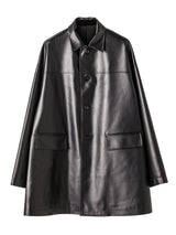 sj.0030AW25-black フォーレザーサックコート The Black-and-White