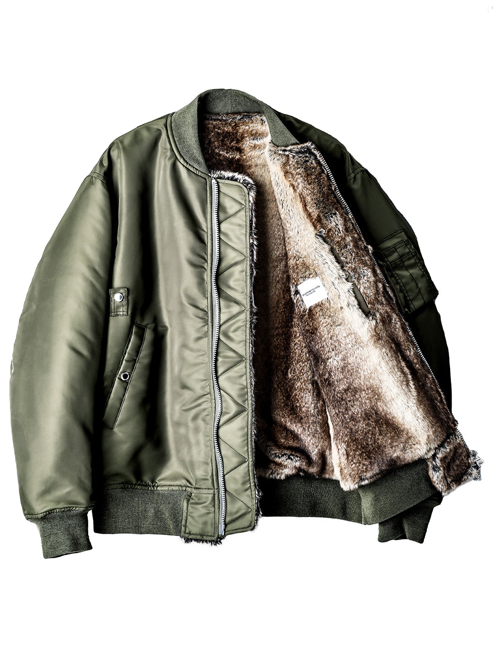 faux fur lining flight jacket