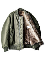 sj.0034AW25-olive x beige フォーファーライニングフライトジャケット
