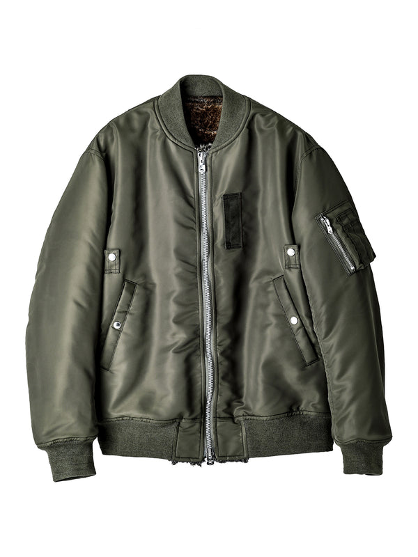 faux fur lining flight jacket