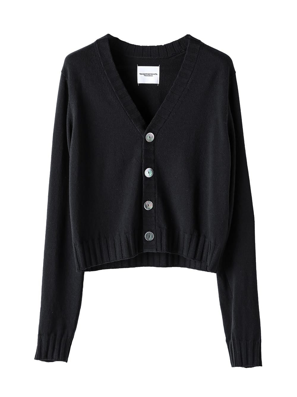 sk.0008bAW23-black lambs wool cropped cardigan. THE TWO OF US 2023