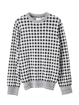 sk.0001SS25-black x white reglar fit jacquard crew neck