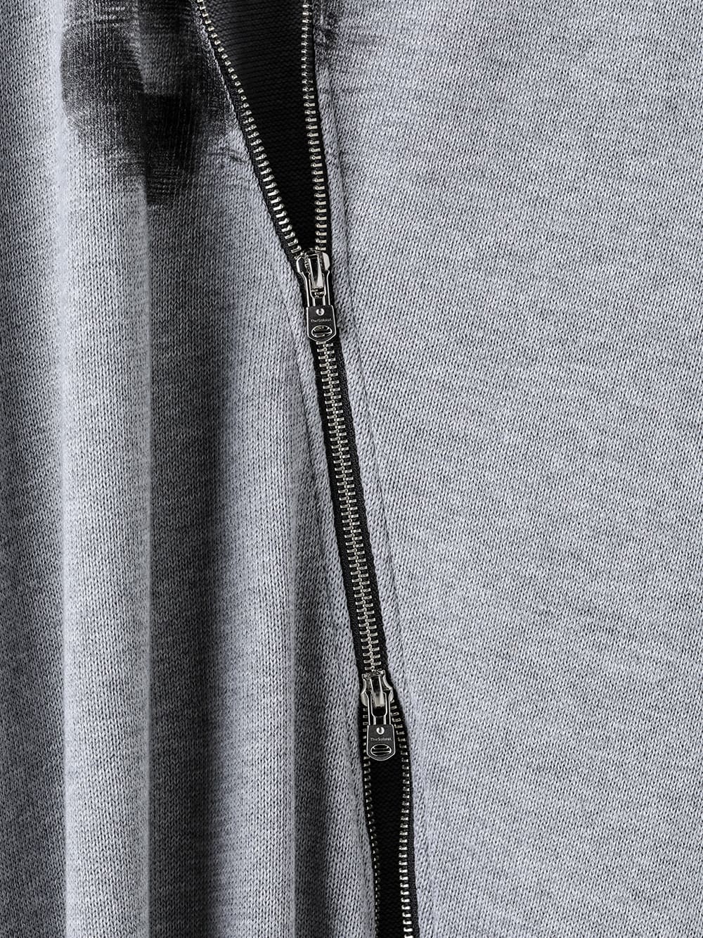 two-way zip reverse ballon shaped mid gauge crewneck sweater.(10G)
