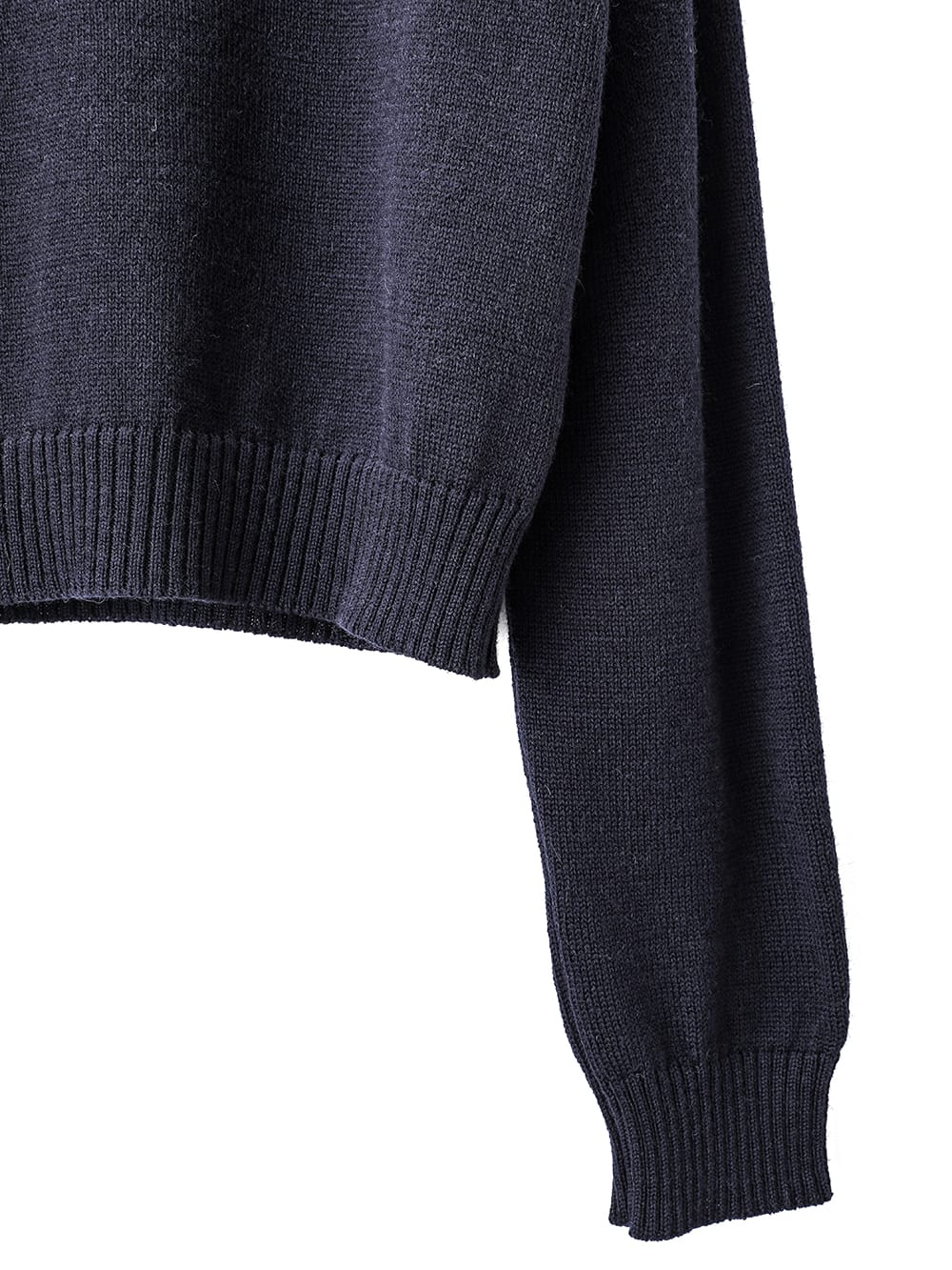 shetland wool cropped crewneck sweater.