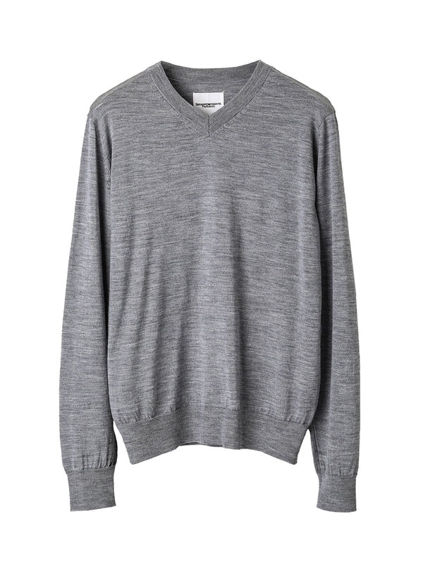 high gauge V-neck  sweater