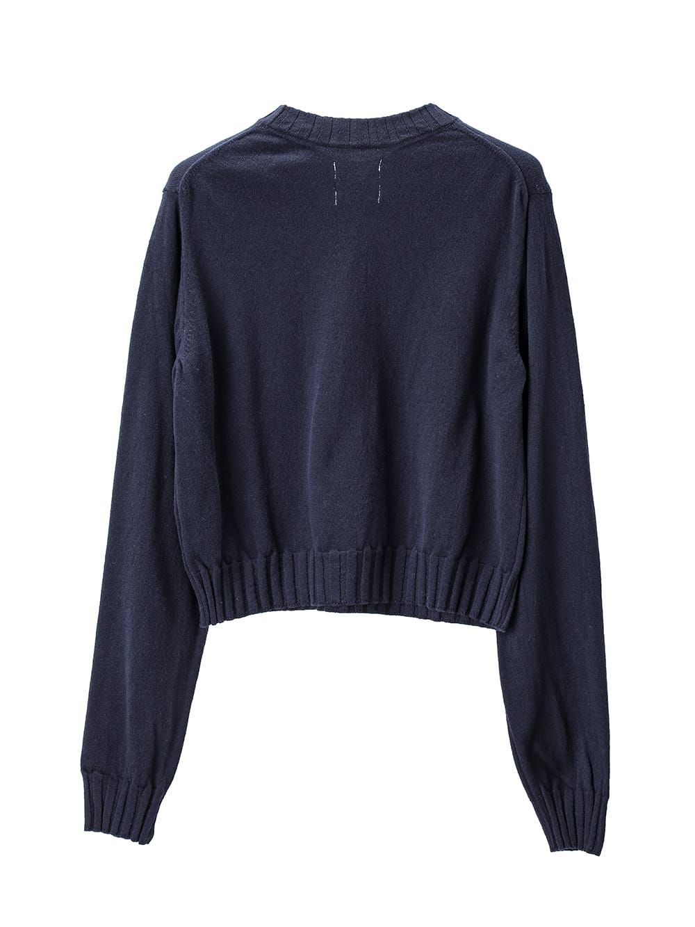 sk.0002bAW23-midnight lambs wool cropped crewneck sweater. THE TWO 