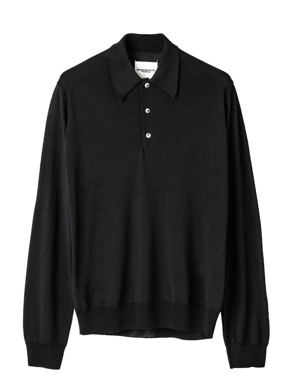 high gauge polo collar sweater