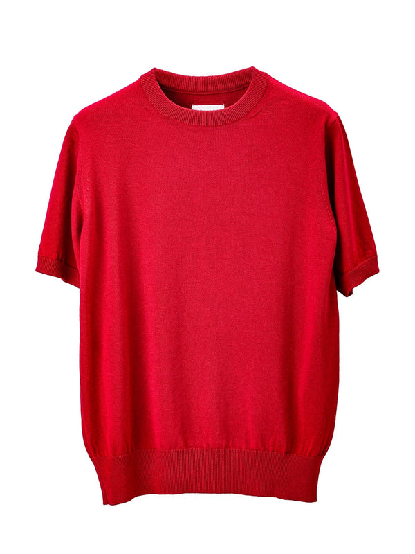 reglar fit crew neck short sleeve sweater.