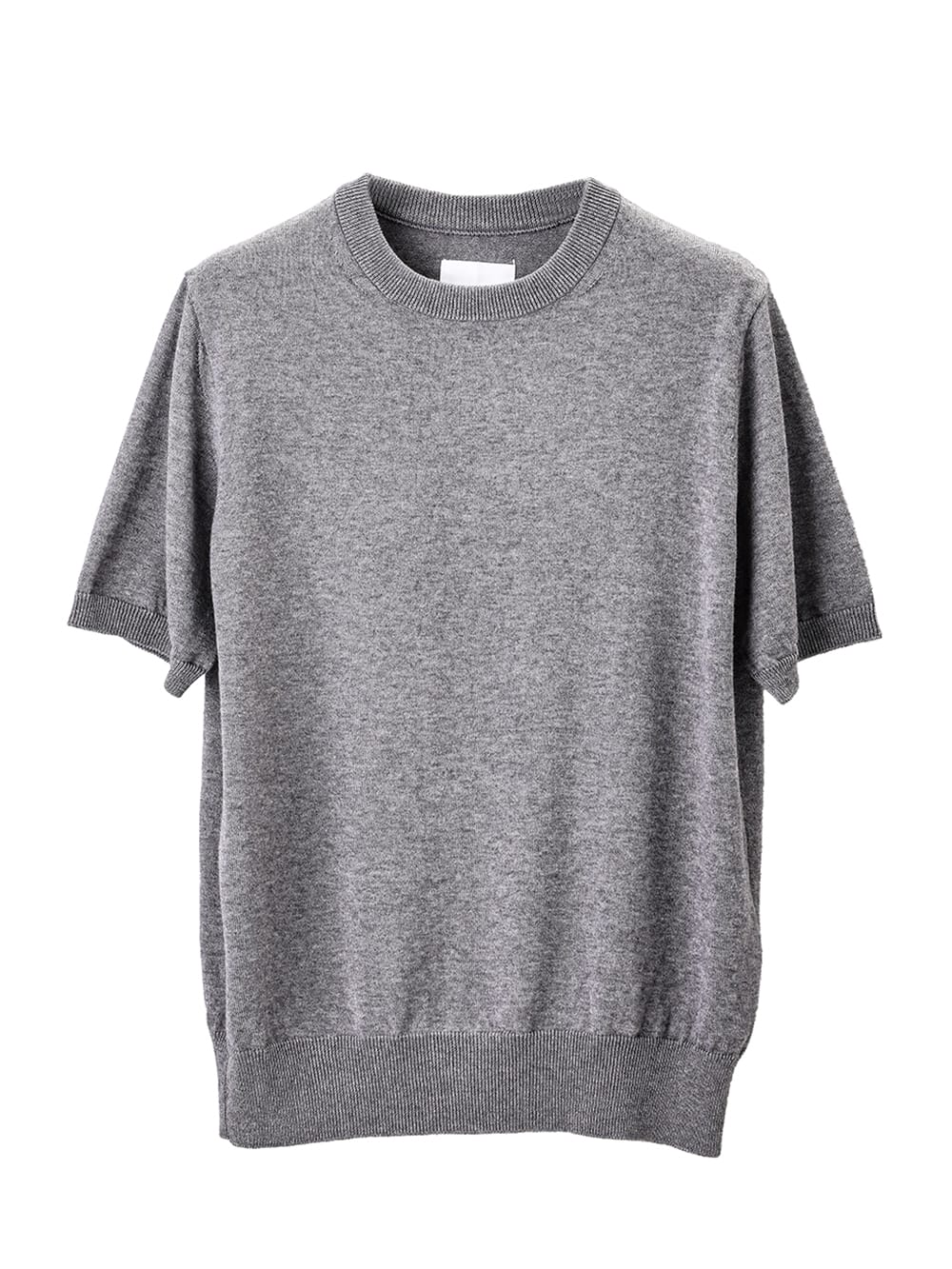 sk.0004SS25-gray reglar fit crew neck short sleeve sweater