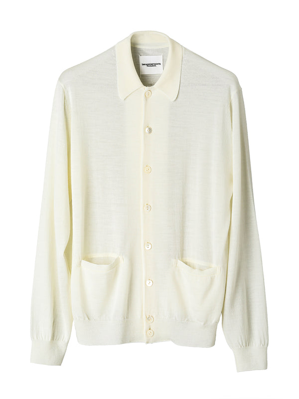 high gauge polo collar cardigan