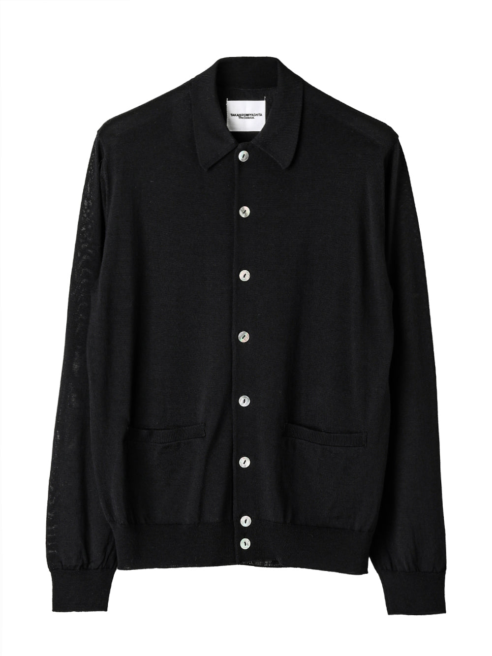 high gauge polo collar cardigan