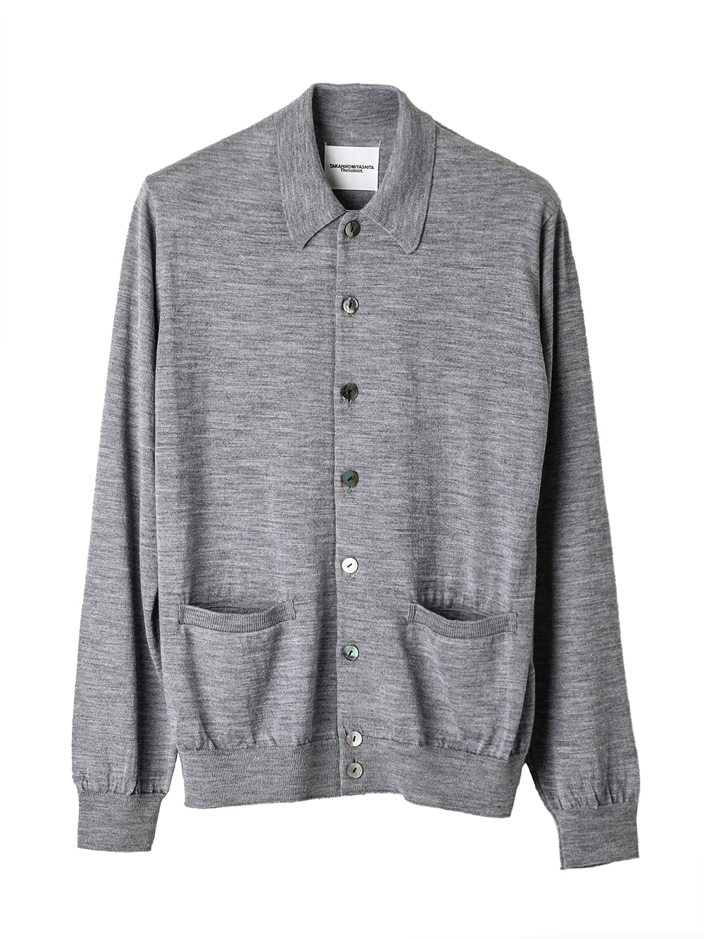 high gauge polo collar cardigan