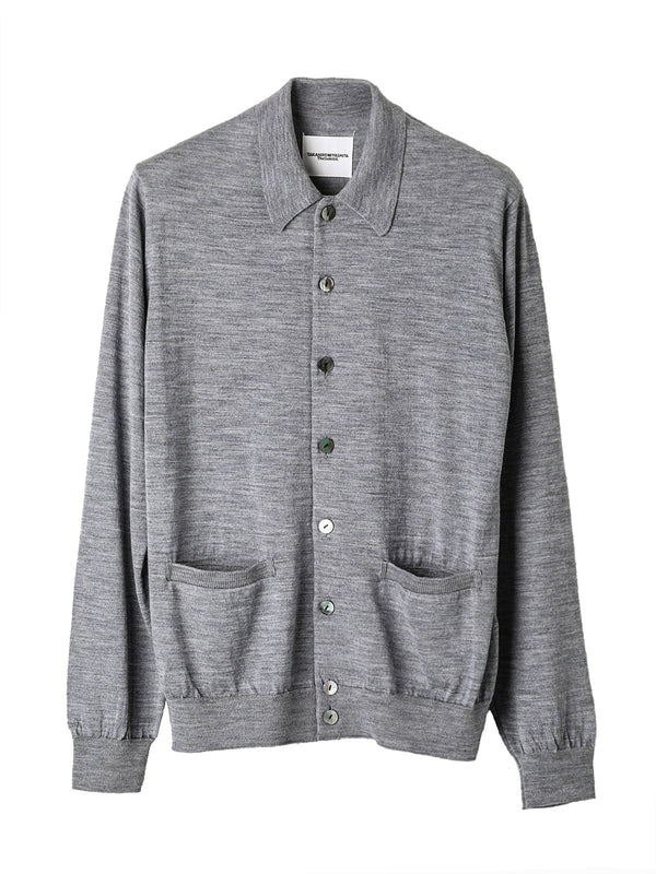 high gauge polo collar cardigan