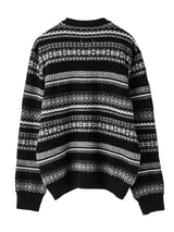 sk.0011AW25-black mono フェアアイルクルーネックセーター The Black