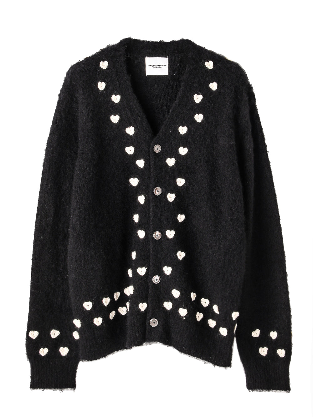 heart attached mohair  cardigan