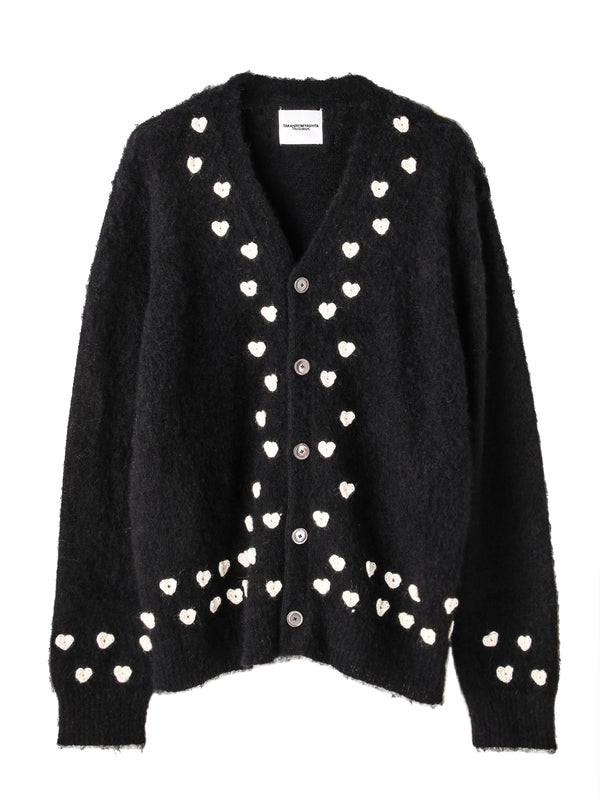 heart attached mohair  cardigan