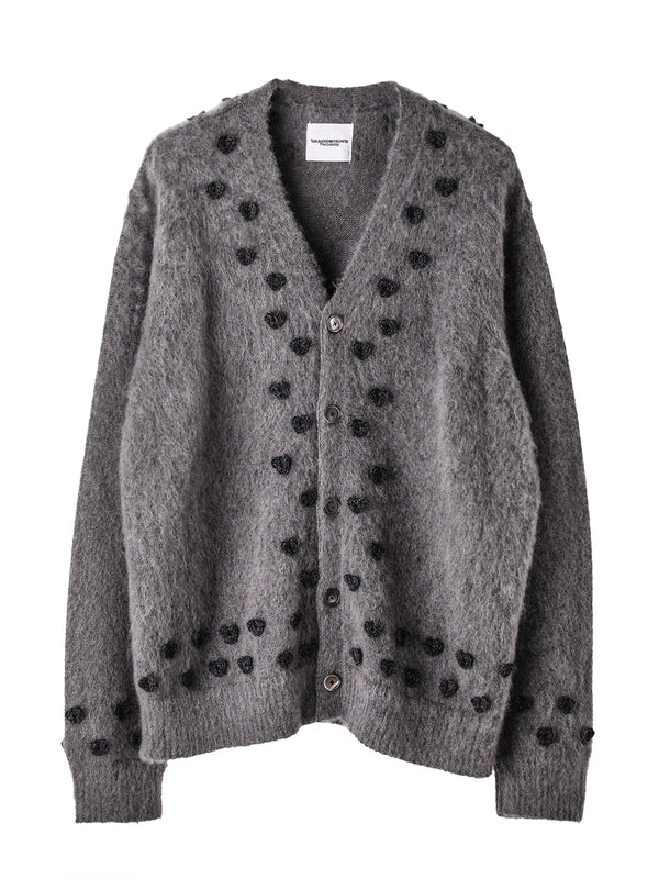 heart attached mohair  cardigan