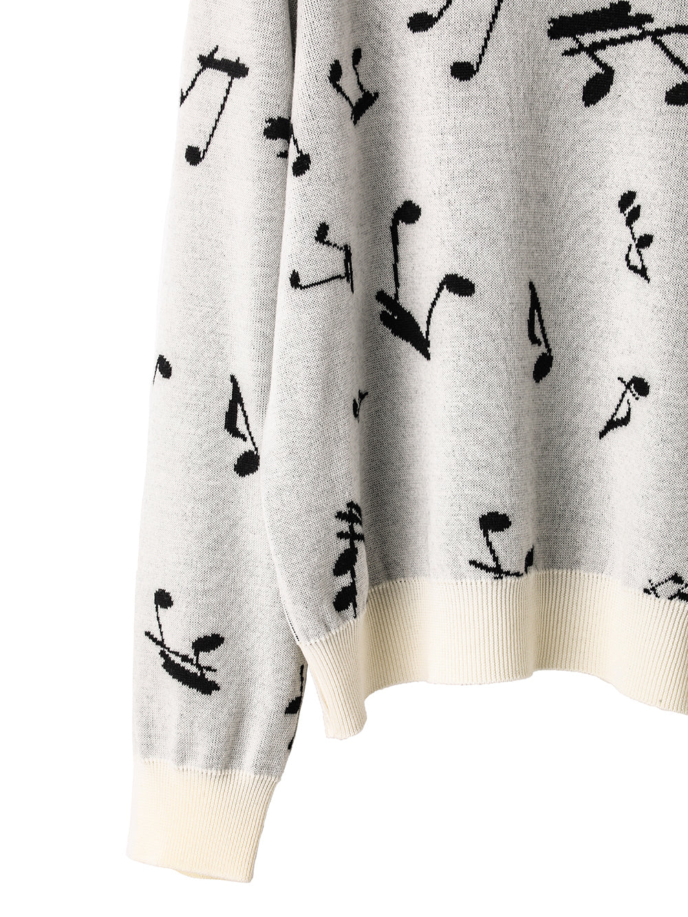 music note pattern crew neck  sweater