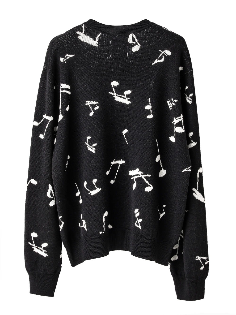 music note pattern crew neck  sweater