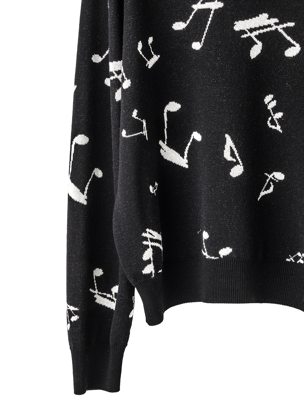 music note pattern crew neck  sweater