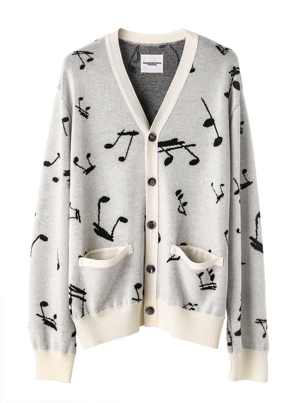 music note pattern  cardigan