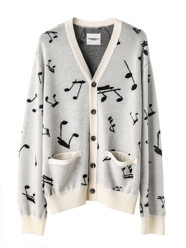 music note pattern  cardigan