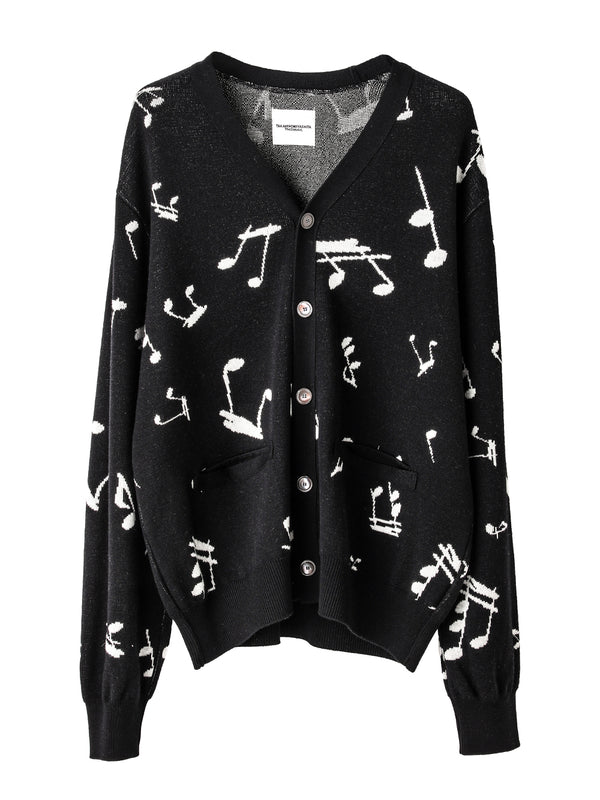 music note pattern  cardigan
