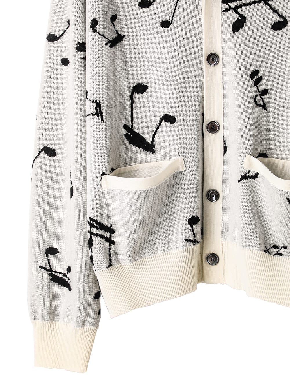 music note pattern  cardigan
