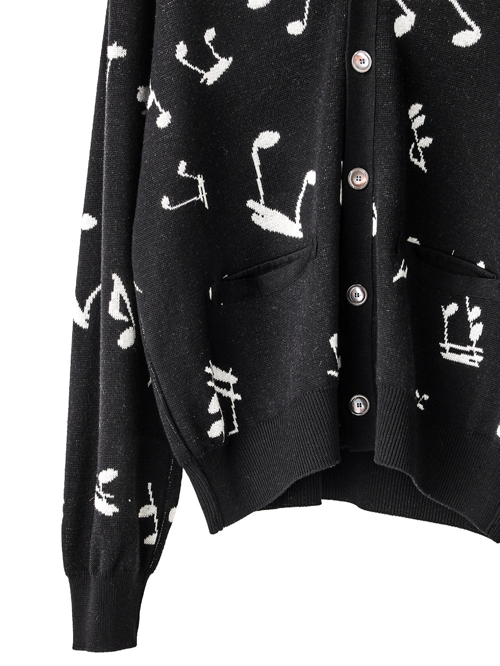 music note pattern  cardigan