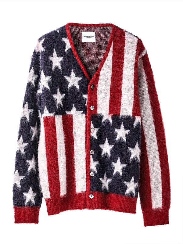 american flag mohair cardigan