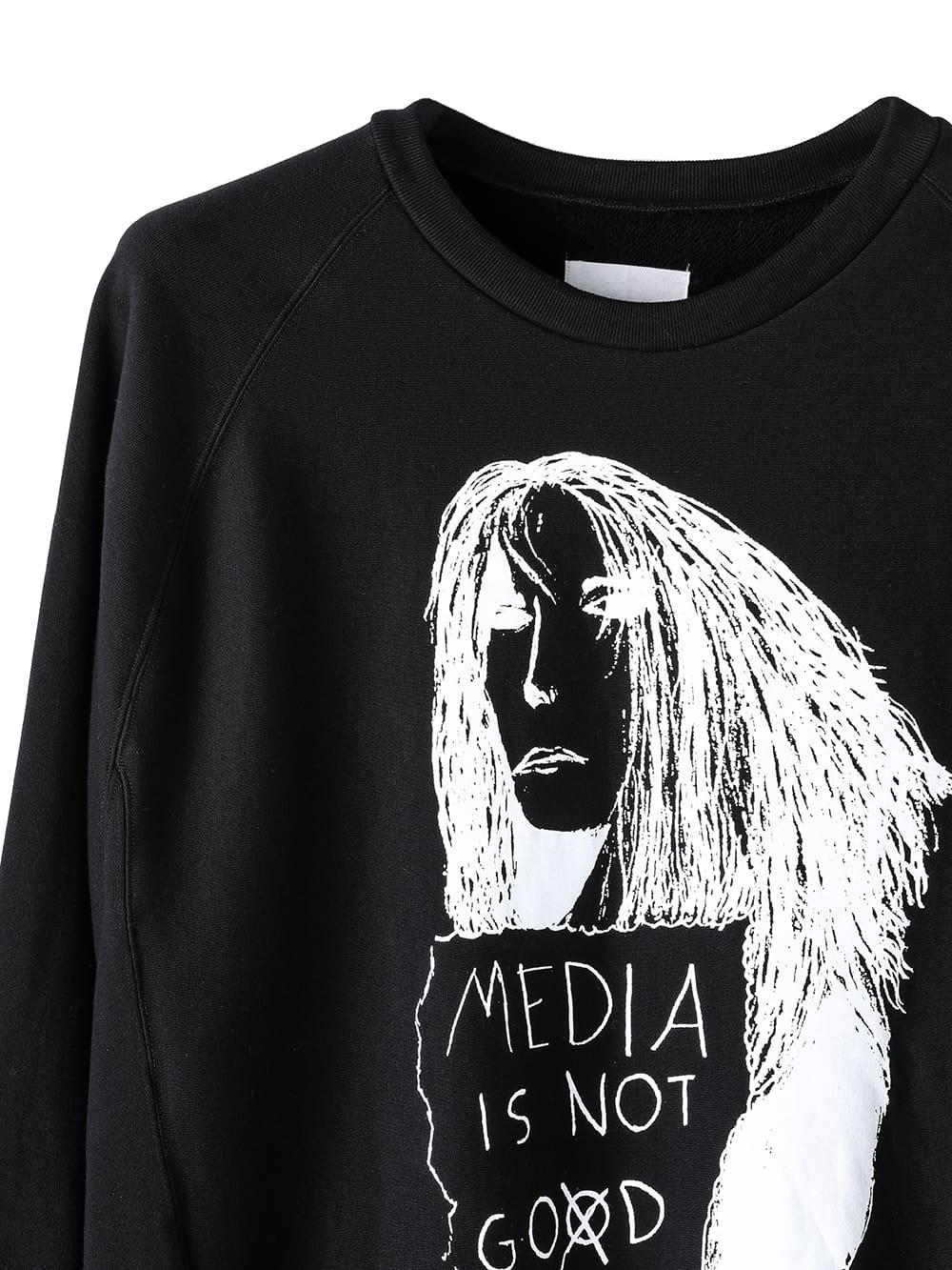 soc.0006SS23_black media is not go⨂d. type 1 (oversized hoodie