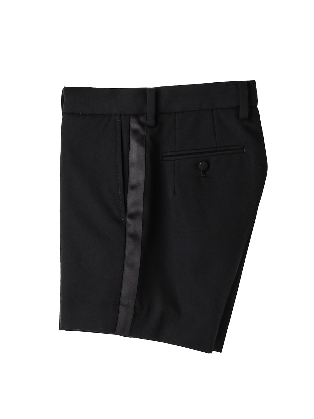 sp.0003AW25-black プレーンフロントショーツ The Black-and-White