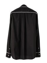 TAKAHIRO MIYASHITA TheSoloist. 黒ウールシャツ ss.0001aSS25-black reglar collar broad shirt.(studs